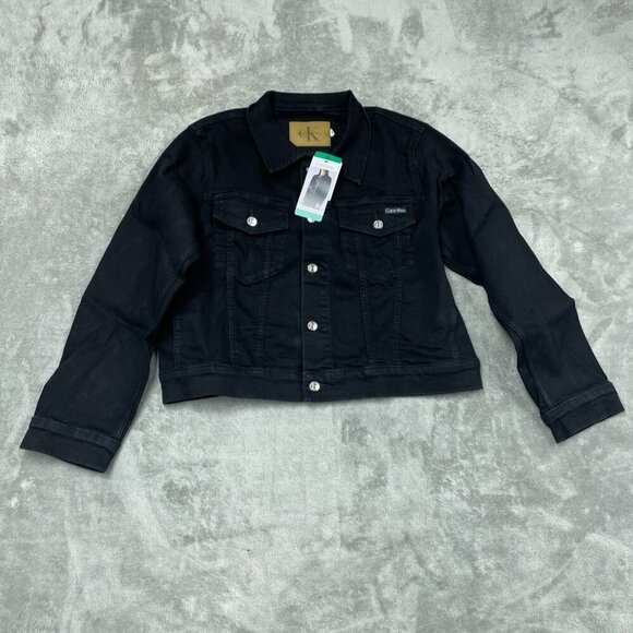 Calvin Klein Jackets & Blazers - Calvin Klein Womens Classic Black Denim Trucker Jacket XL Casual Style d0158